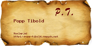 Popp Tibold névjegykártya